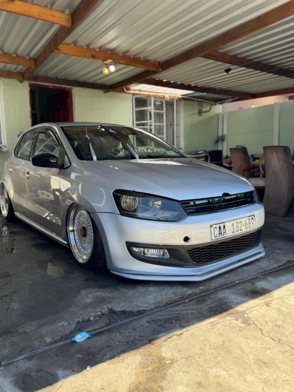 Modified white Volkswagen